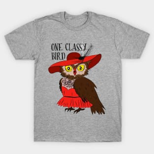 One classy bird, owl lover gift T-Shirt